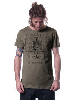 Man t-shirt in dark grey with a digital zodiac print 